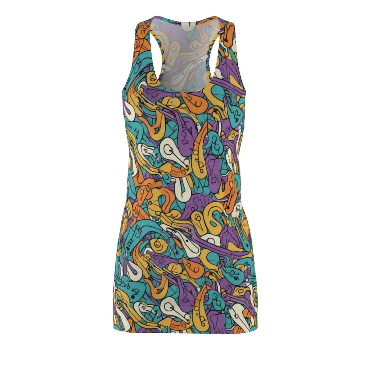 Riotous Rhythm on Racerback Dress — Front