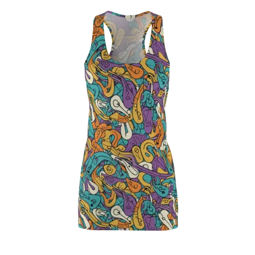Riotous Rhythm on a Racerback Dress
