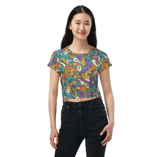 Riotous Rhythm on a Crop Tee