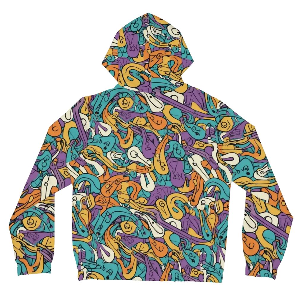Riotous Rhythm on Women's Full-Zip Hoodie — Back