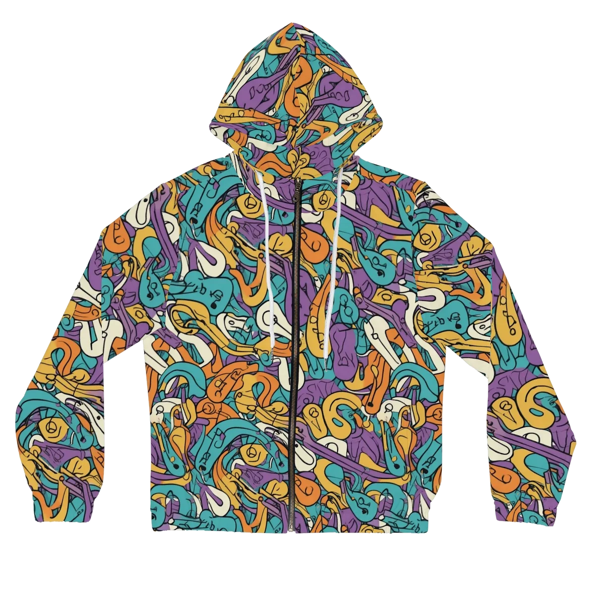 Riotous Rhythm on Women's Full-Zip Hoodie — Front