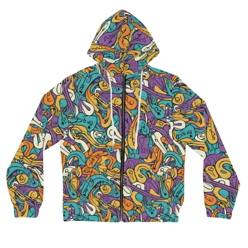 Riotous Rhythm on a Women's Full-Zip Hoodie