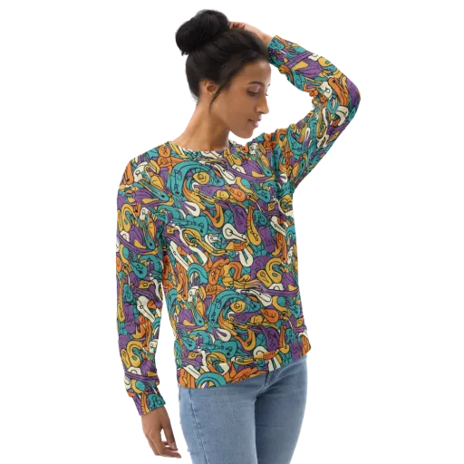 Riotous Rhythm on a Sweatshirt