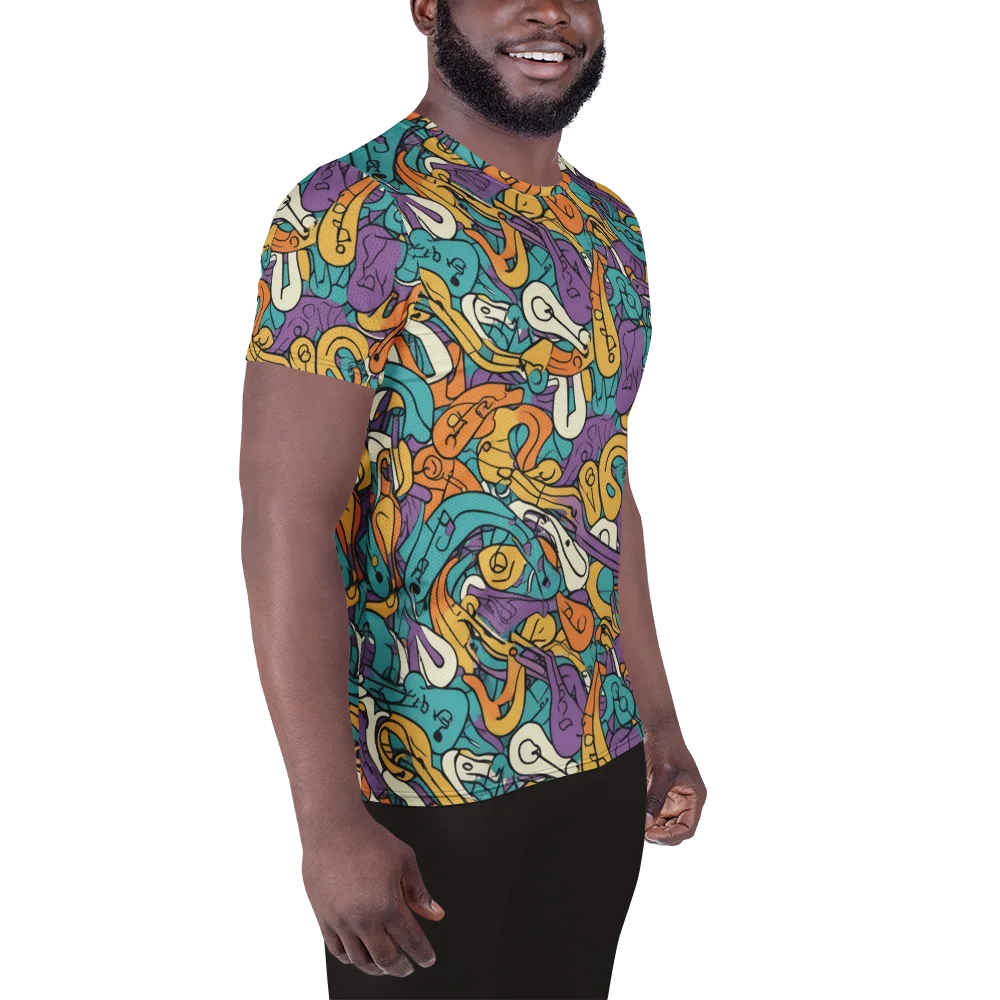Riotous Rhythm on Men's Athletic T-Shirt — Right
