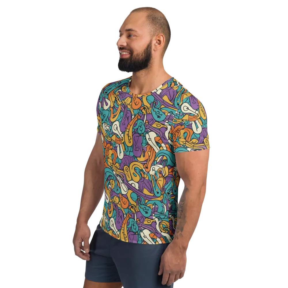 Riotous Rhythm on Men's Athletic T-Shirt — Left