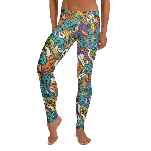 Riotous Rhythm on a Leggings