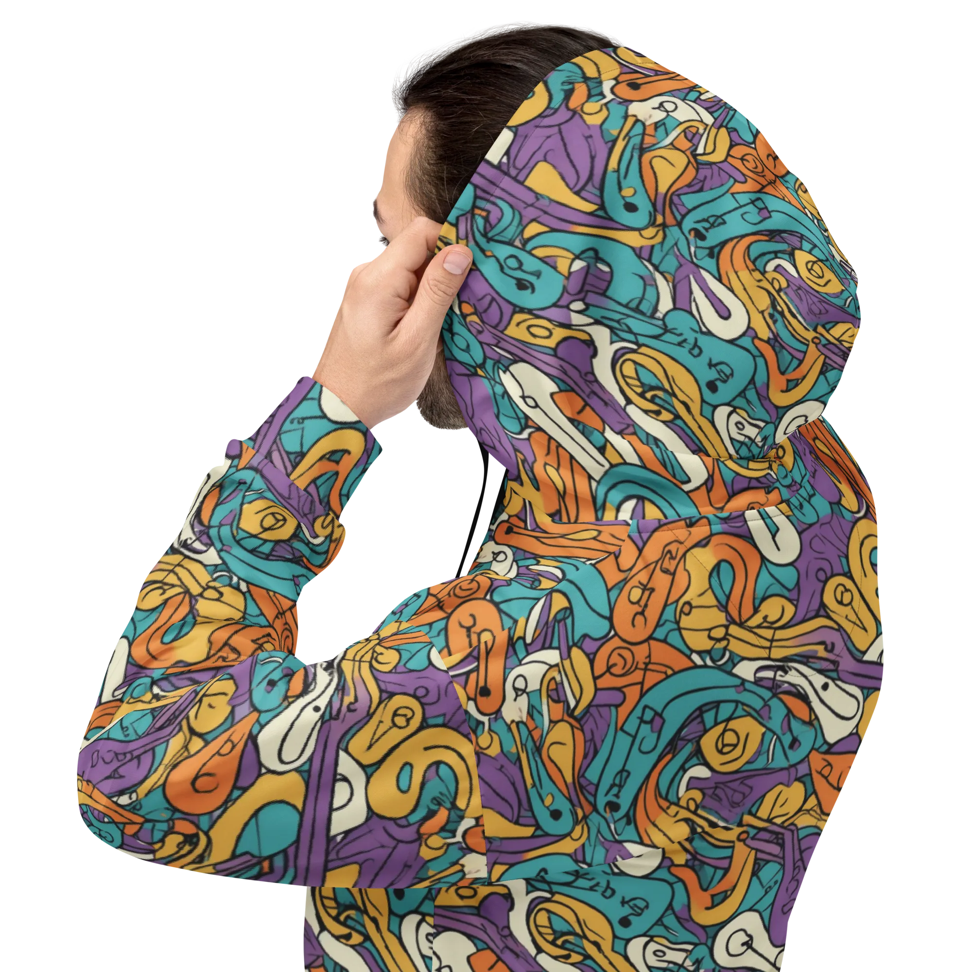 Riotous Rhythm on Hoodie — Back