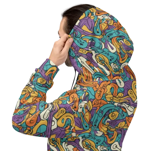 Riotous Rhythm on a Hoodie