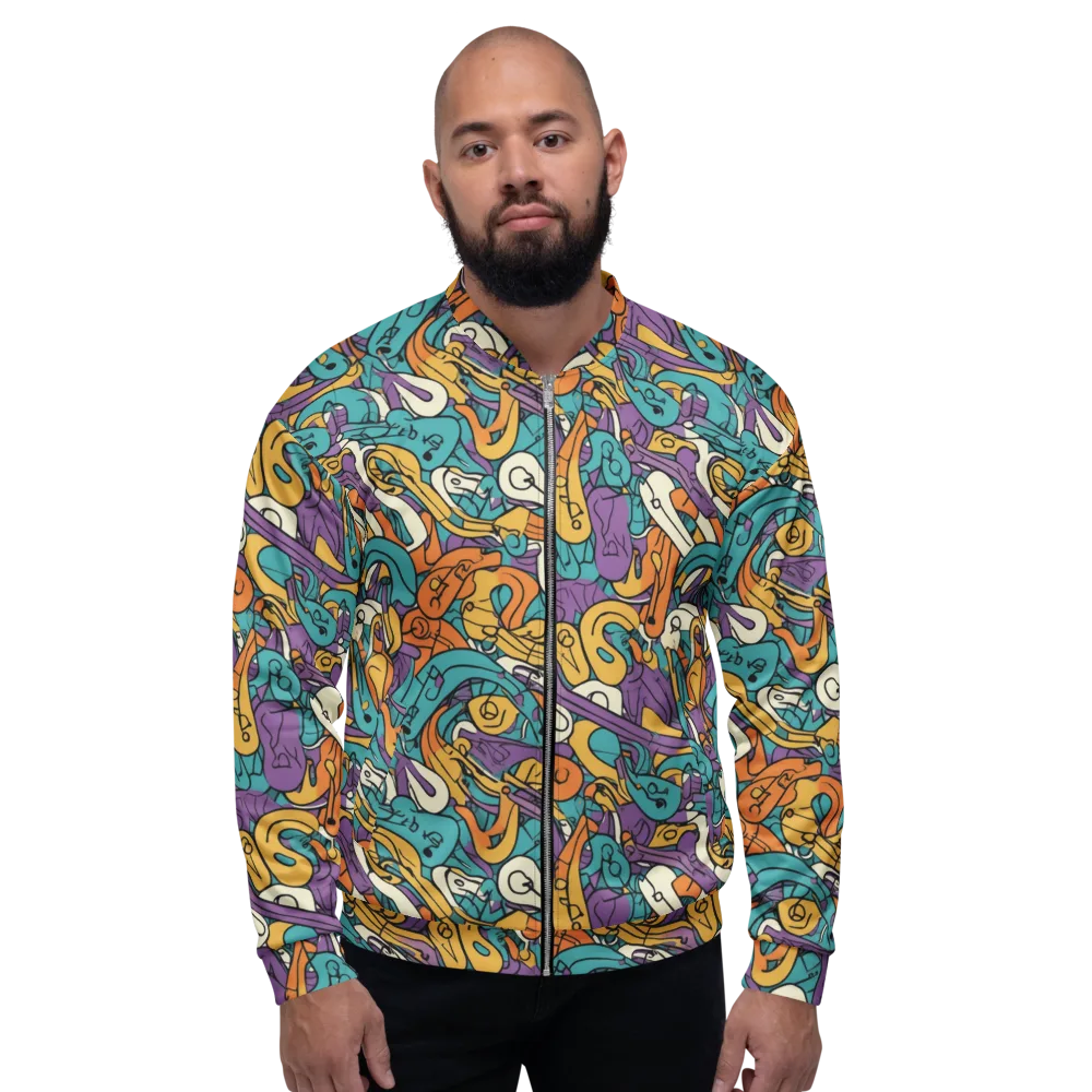 Riotous Rhythm on Bomber Jacket — Front