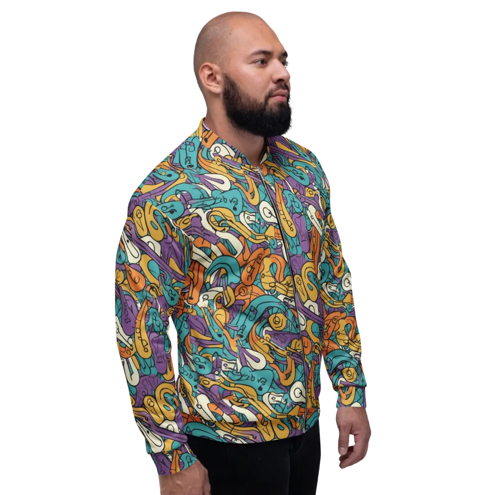 Riotous Rhythm on Bomber Jacket — Right