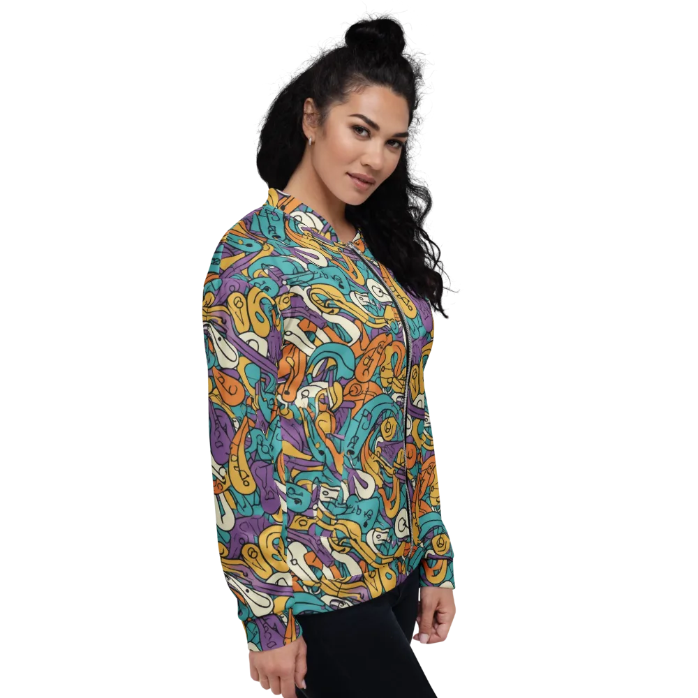 Riotous Rhythm on Bomber Jacket — Right