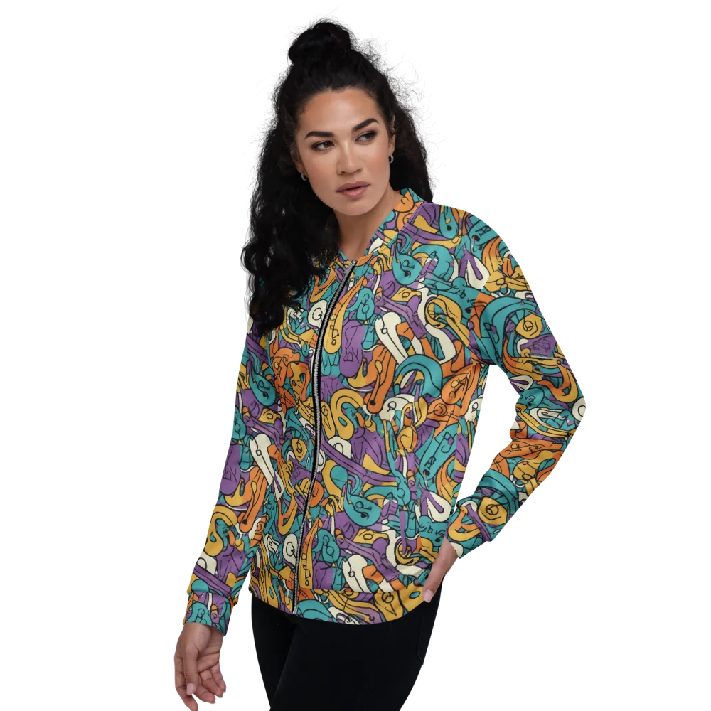 Riotous Rhythm on Bomber Jacket — Left