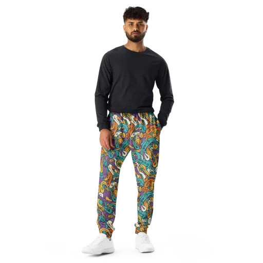 Riotous Rhythm on a Men's Joggers