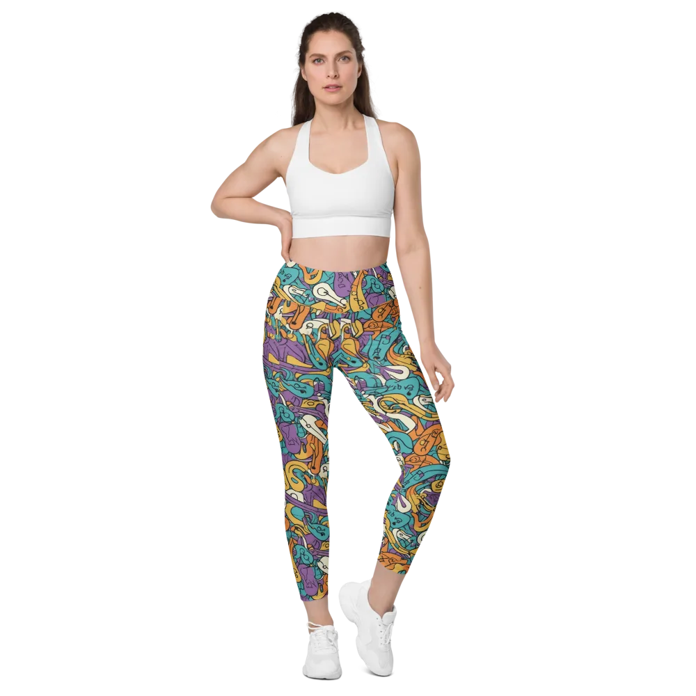 Riotous Rhythm on Leggings with Pockets — Front
