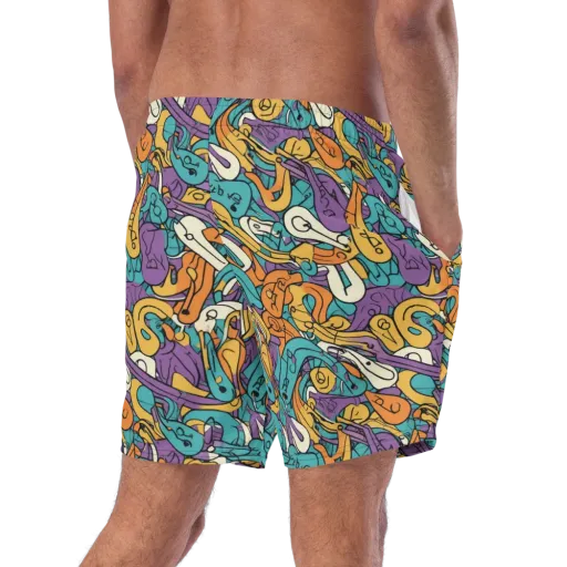 Riotous Rhythm on a Swim Trunks