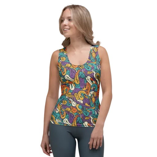 Riotous Rhythm on a Women's Tank Top