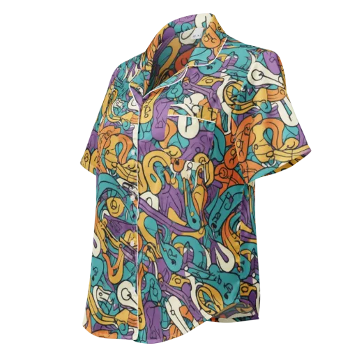 Riotous Rhythm on a Women's Short Sleeve Pajama Top