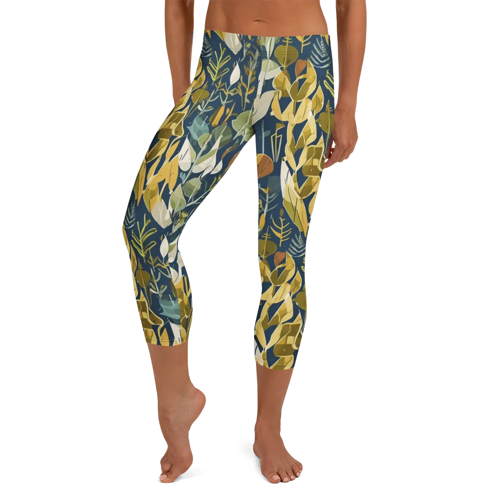 Gilded Understory on Capri Leggings — Front