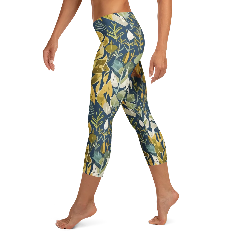 Gilded Understory on Capri Leggings — Left