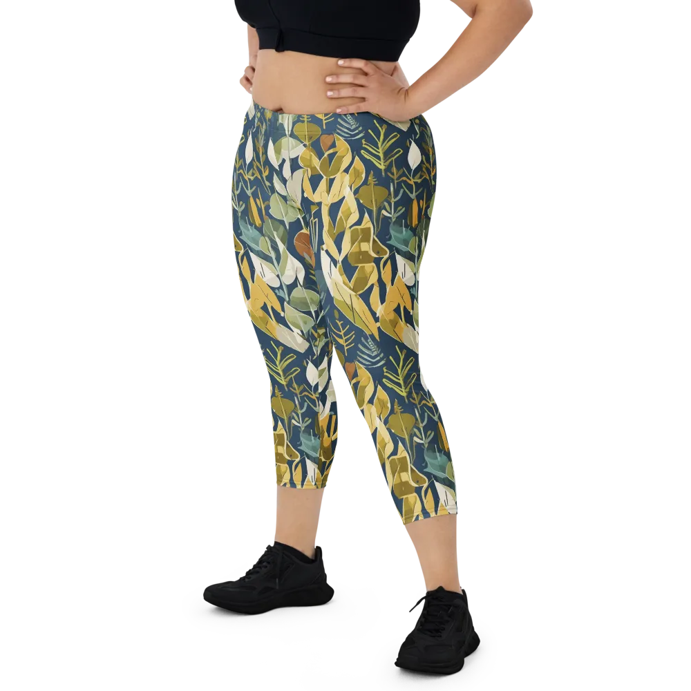 Gilded Understory on Capri Leggings — Front