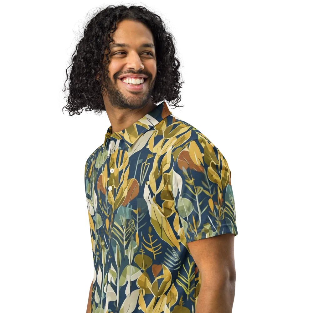Gilded Understory on Men's Slim Fit Polo Shirt — Left Front