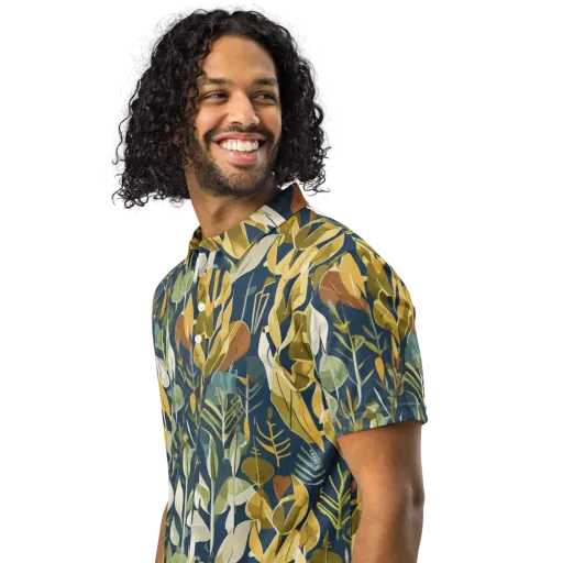 Gilded Understory on a Men's Slim Fit Polo Shirt