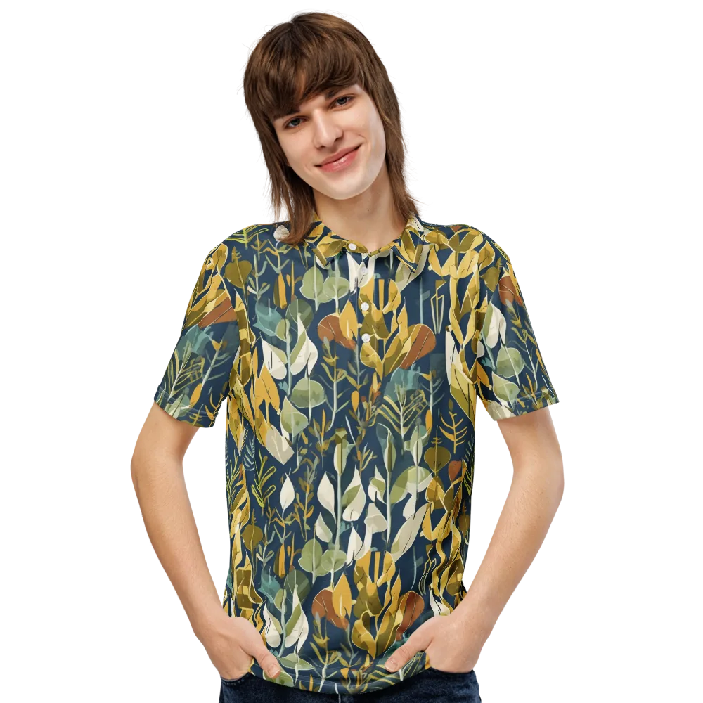 Gilded Understory on Men's Slim Fit Polo Shirt — Front