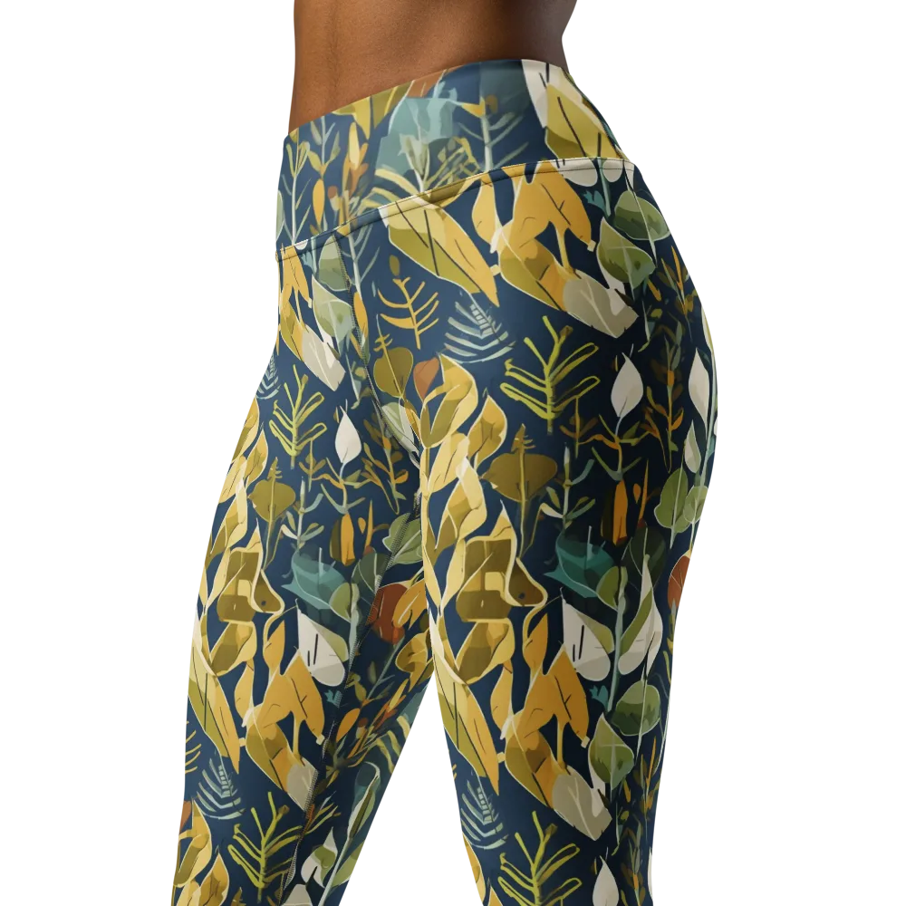 Gilded Understory on Yoga Leggings — Left Front