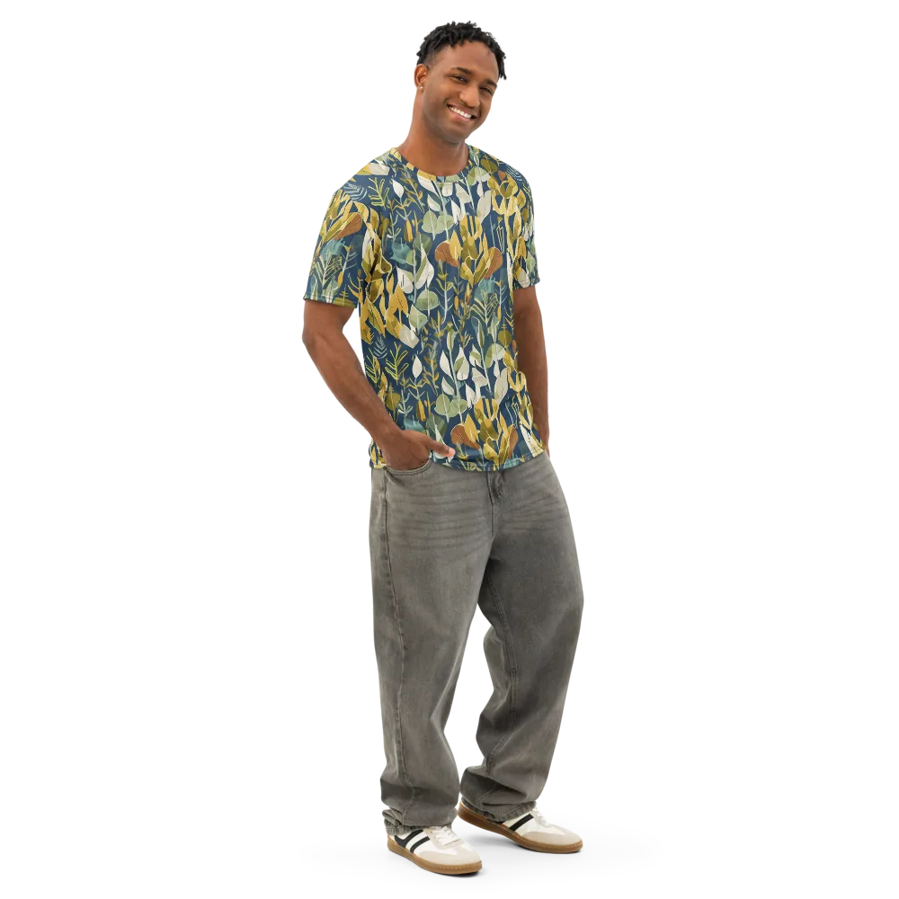 Gilded Understory on Men's Cotton Crew Neck T-Shirt — Right Front