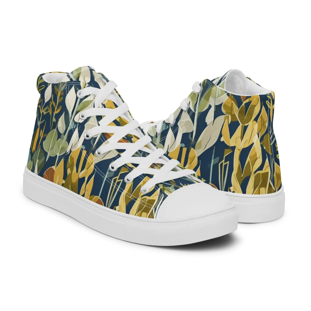 Gilded Understory on Men's High Top Canvas Shoes — Right