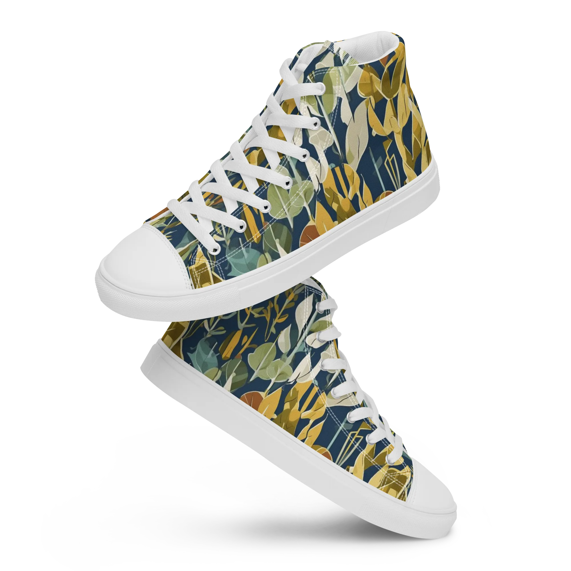 Gilded Understory on Men's High Top Canvas Shoes — Front