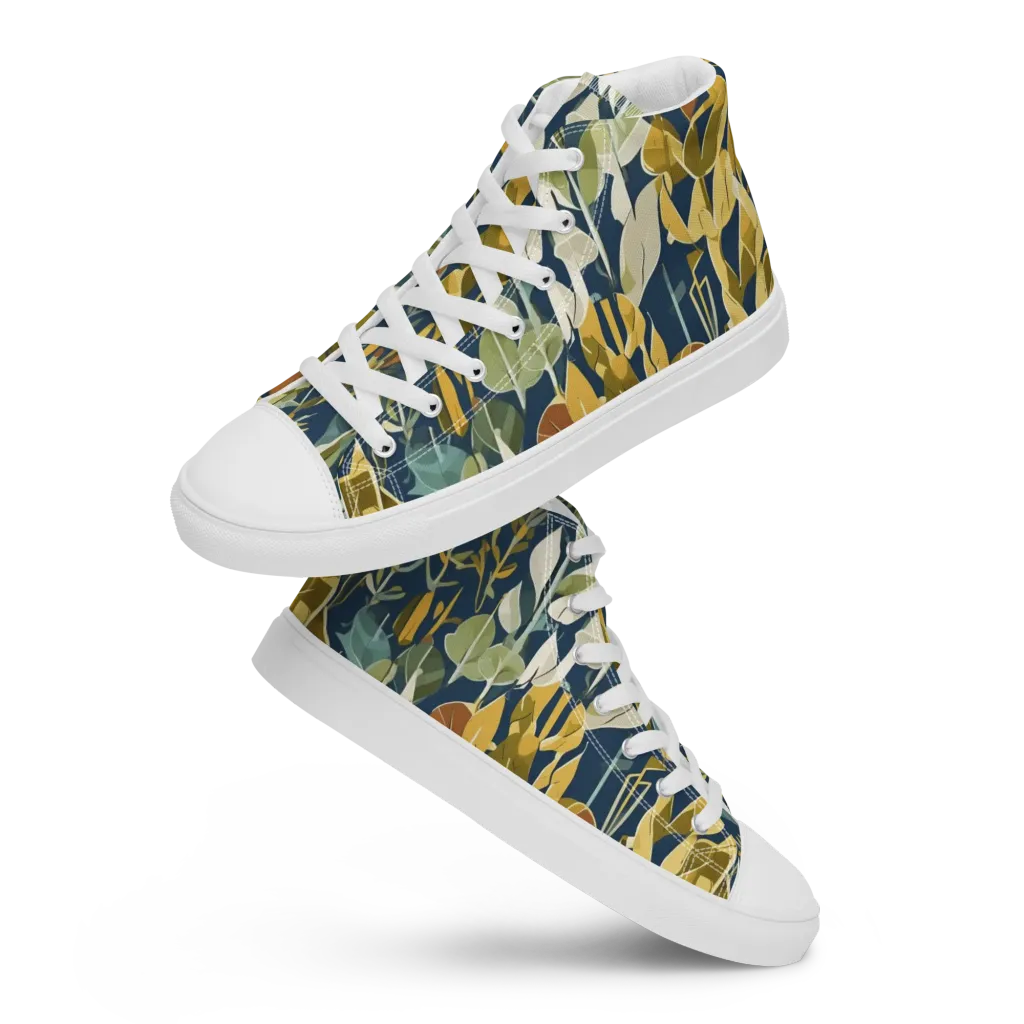 Gilded Understory on Men's High Top Canvas Shoes — Front