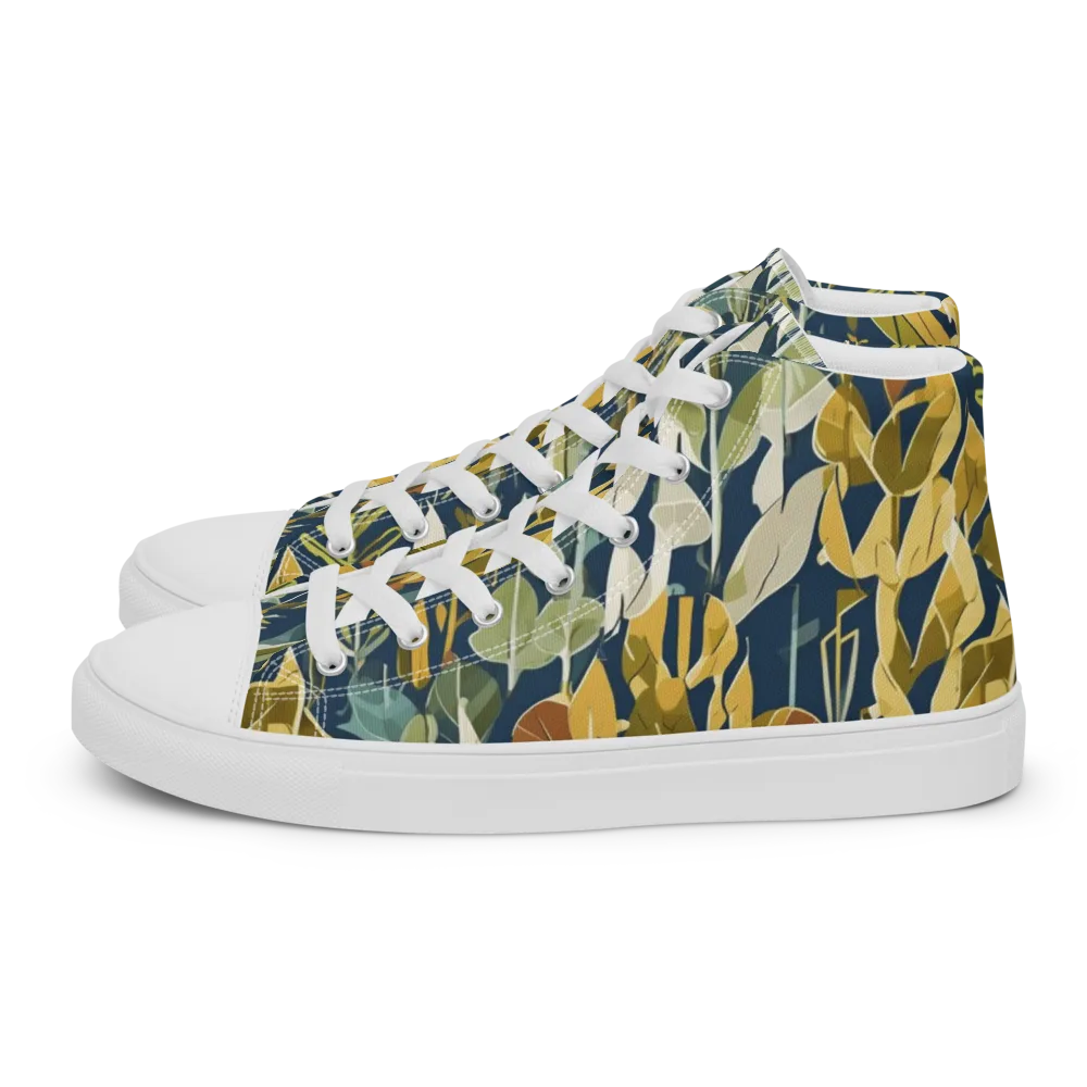 Gilded Understory on Women's High Top Canvas Shoes — Left