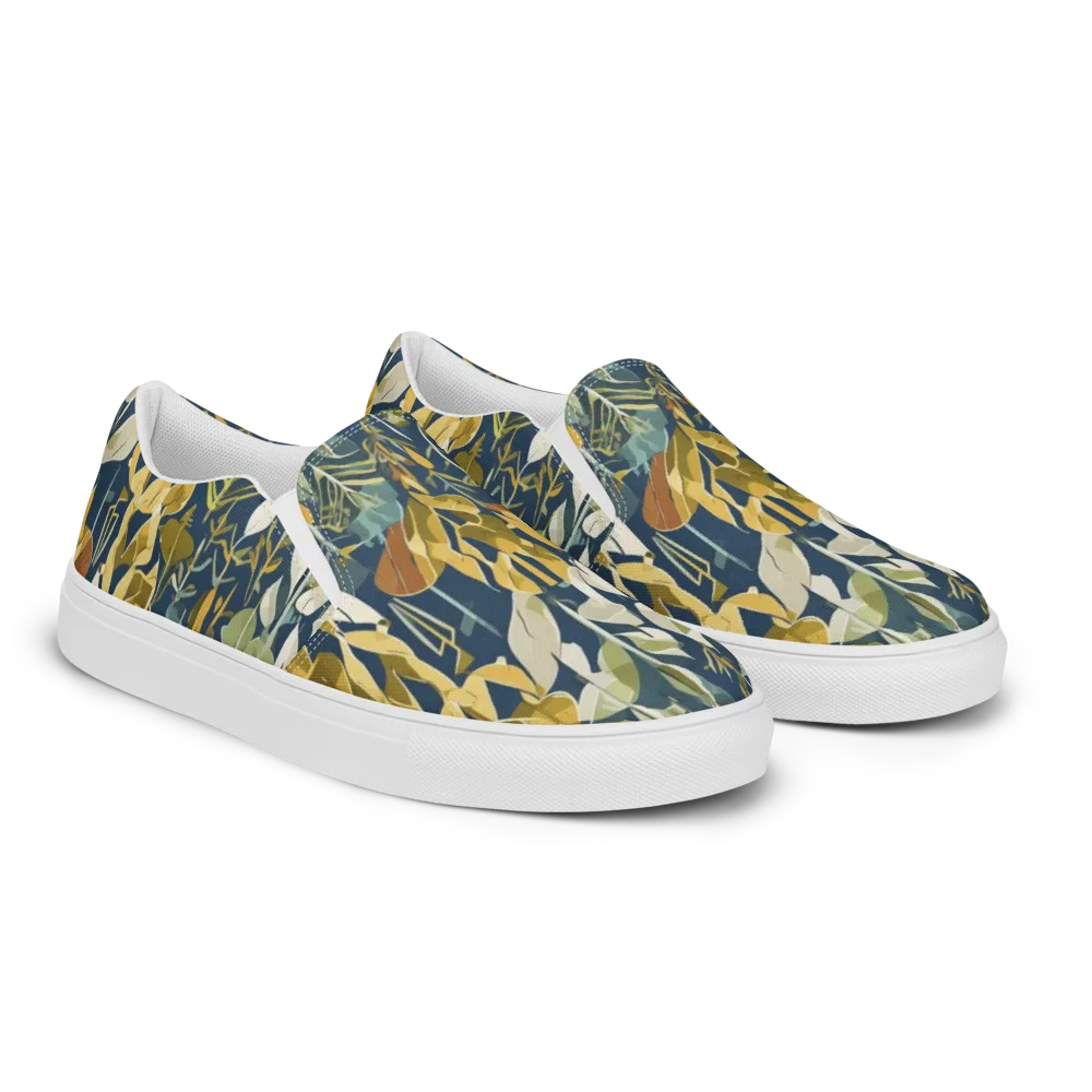 Gilded Understory on Men's Slip-On Canvas Shoes — Right Front