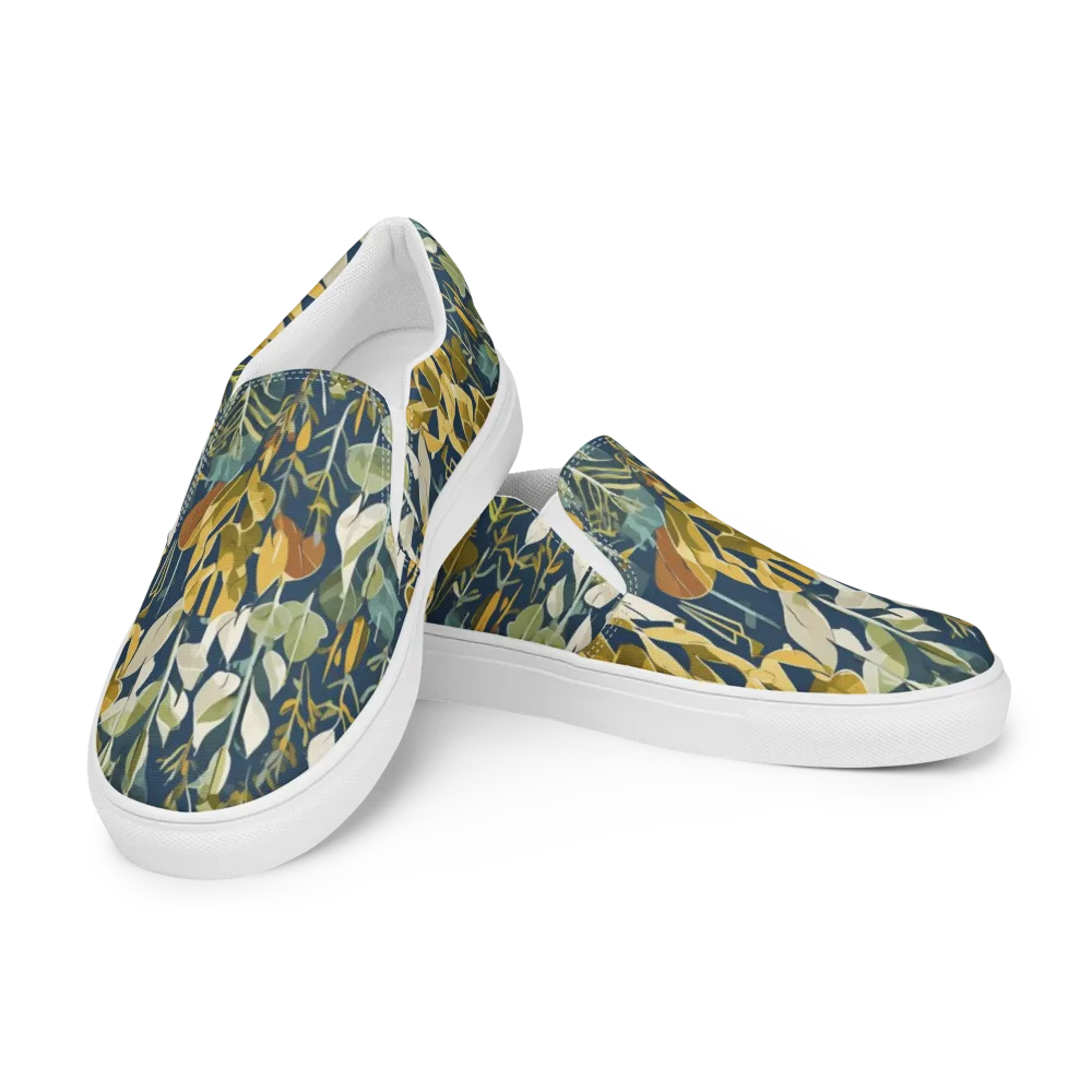 Gilded Understory on Men's Slip-On Canvas Shoes — Left Front