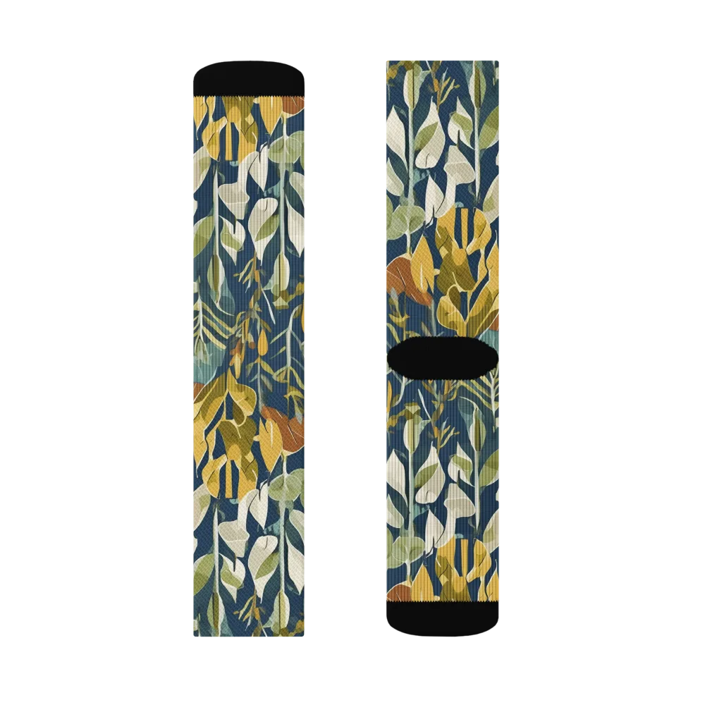 Gilded Understory on Socks — Left Sock