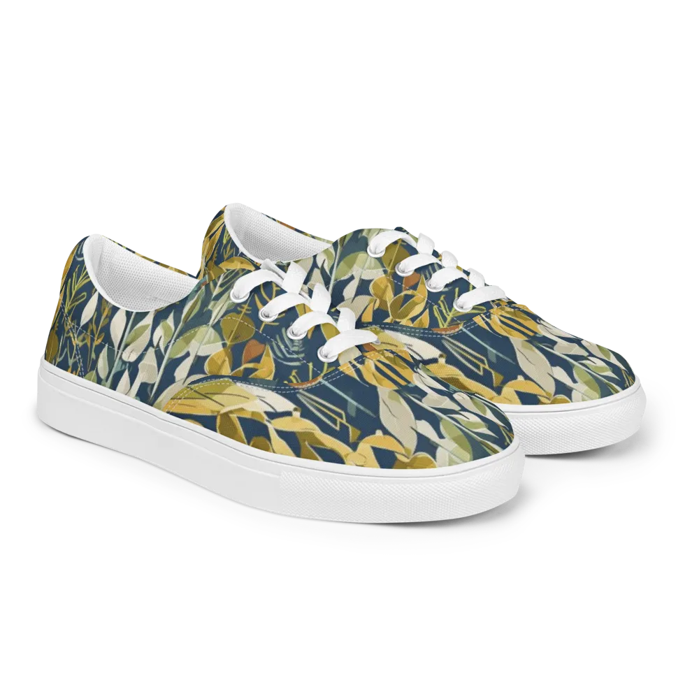 Gilded Understory on Men's Lace-Up Canvas Shoes — Right Front