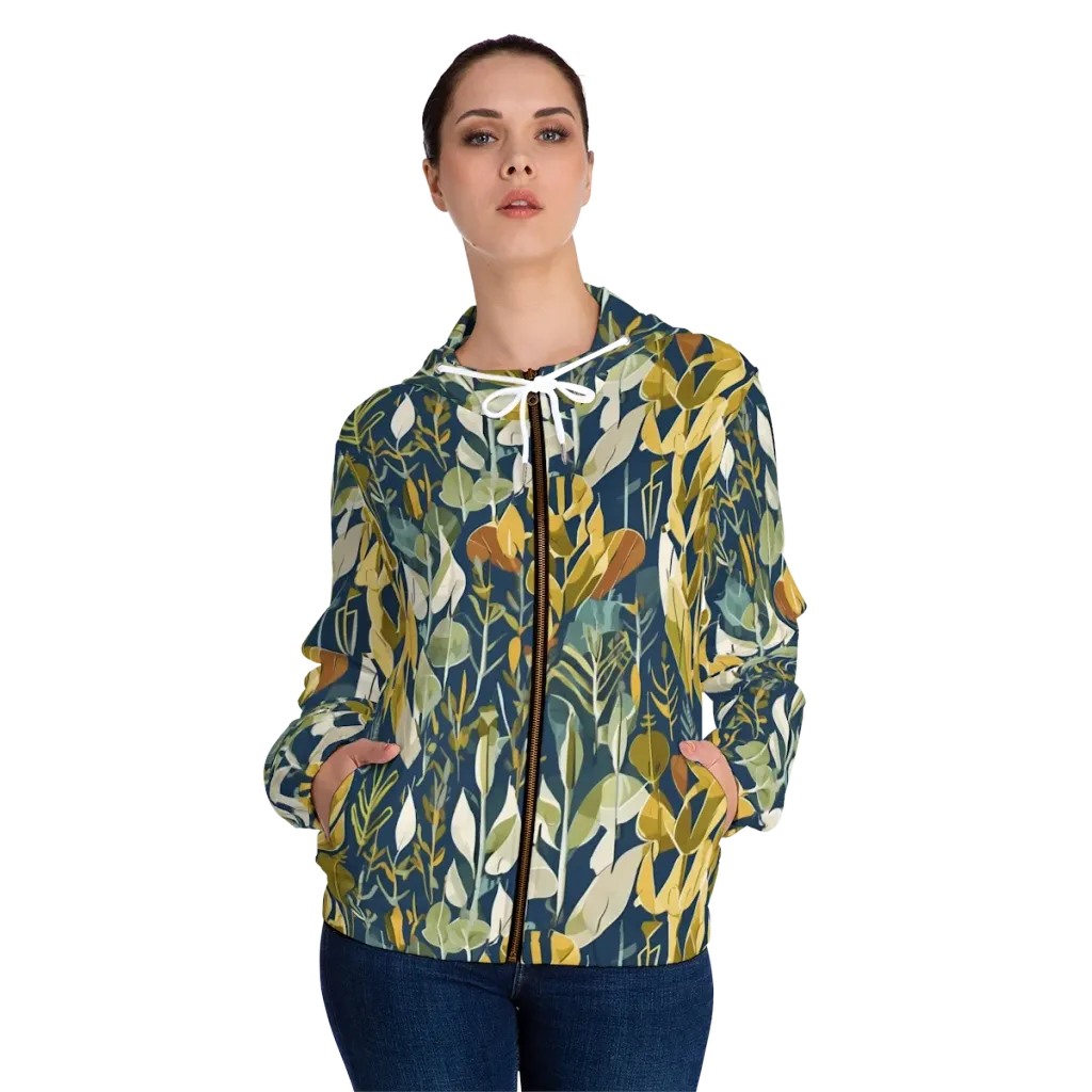 Gilded Understory on Women's Full-Zip Hoodie — Front On Person