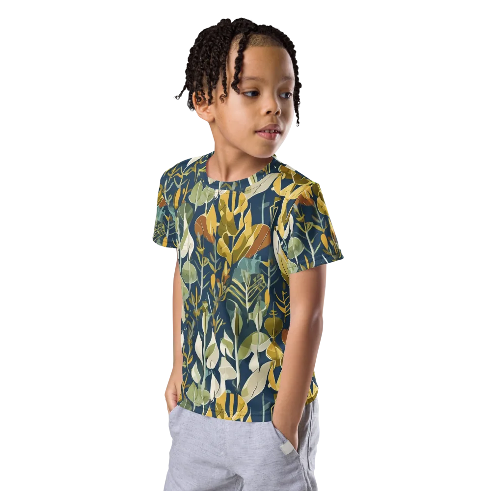 Gilded Understory on Kids Crew Neck T-Shirt — Left Front