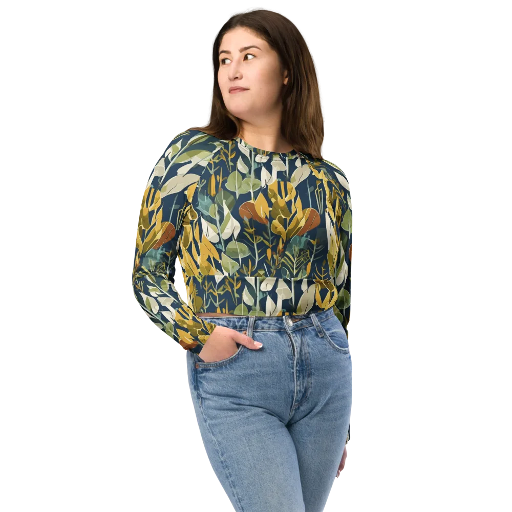 Gilded Understory on Long Sleeve Crop Top — Front