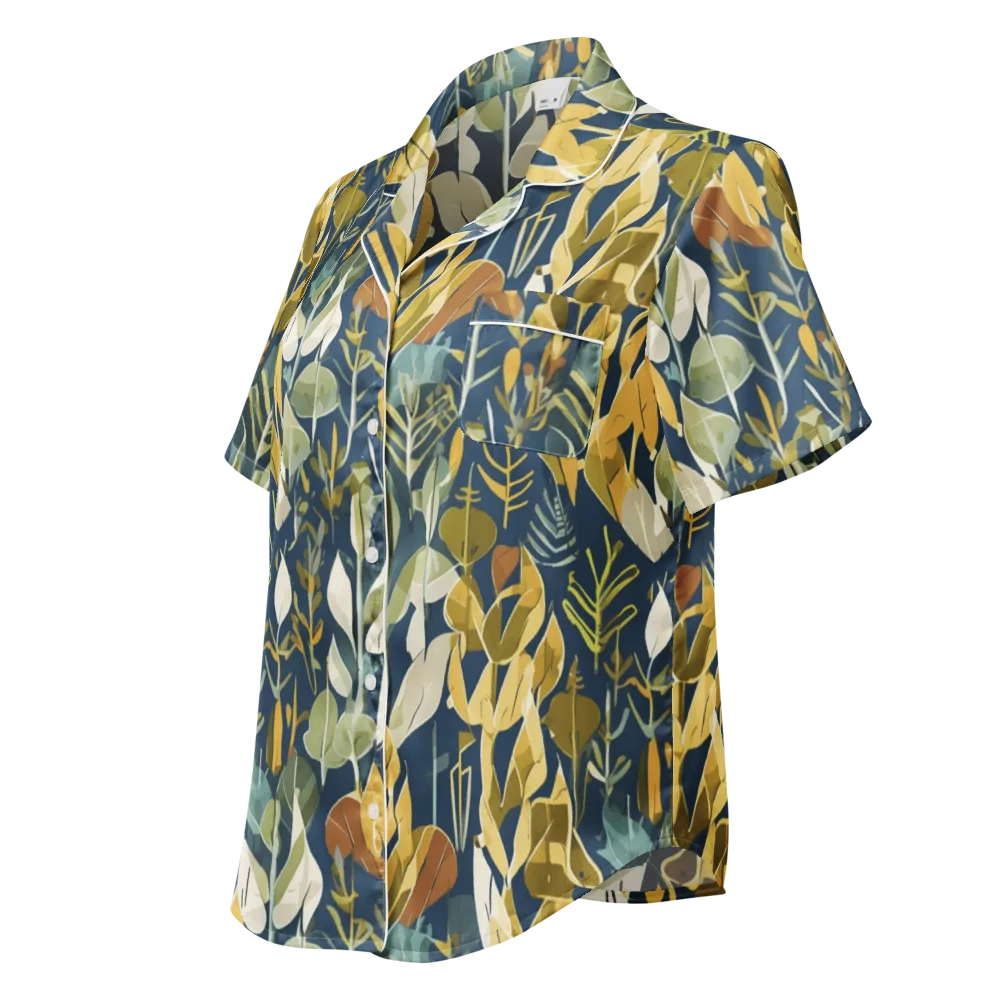 Gilded Understory on Women's Short Sleeve Pajama Top — Left Front