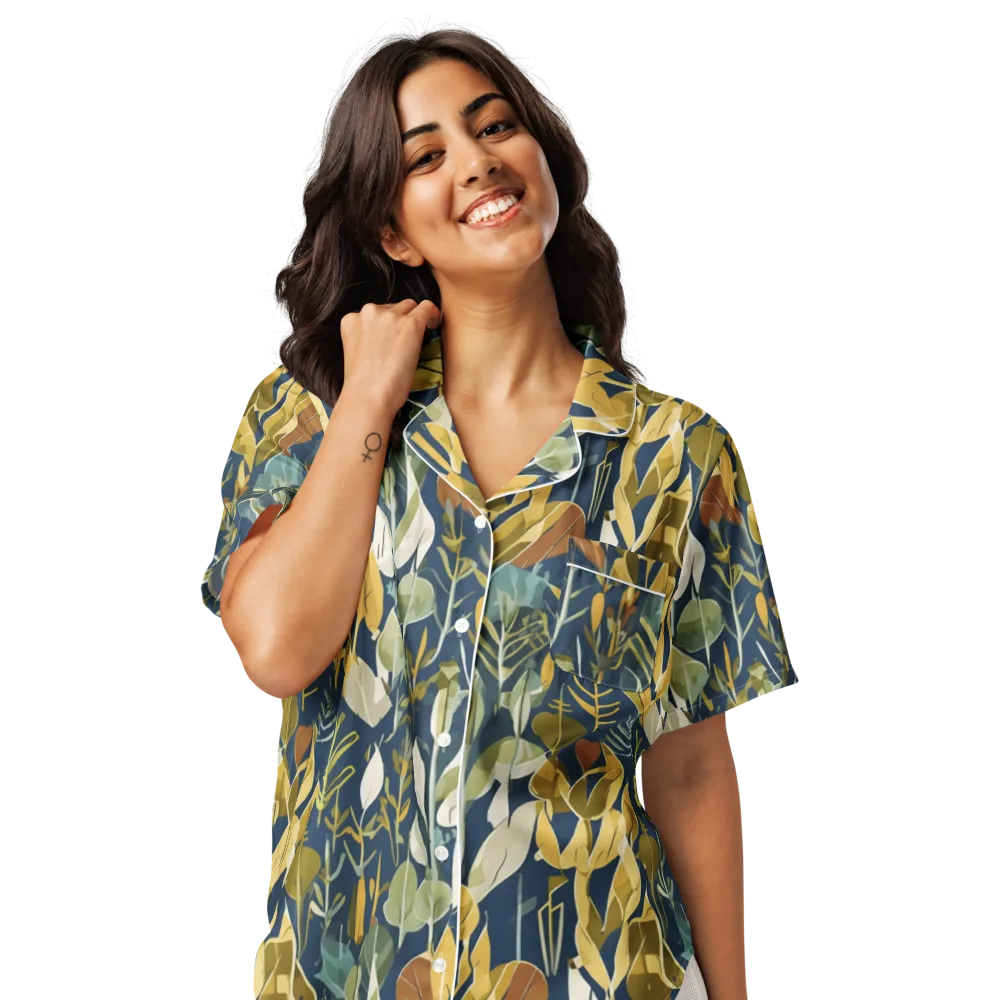 Gilded Understory on Women's Short Sleeve Pajama Top — Front