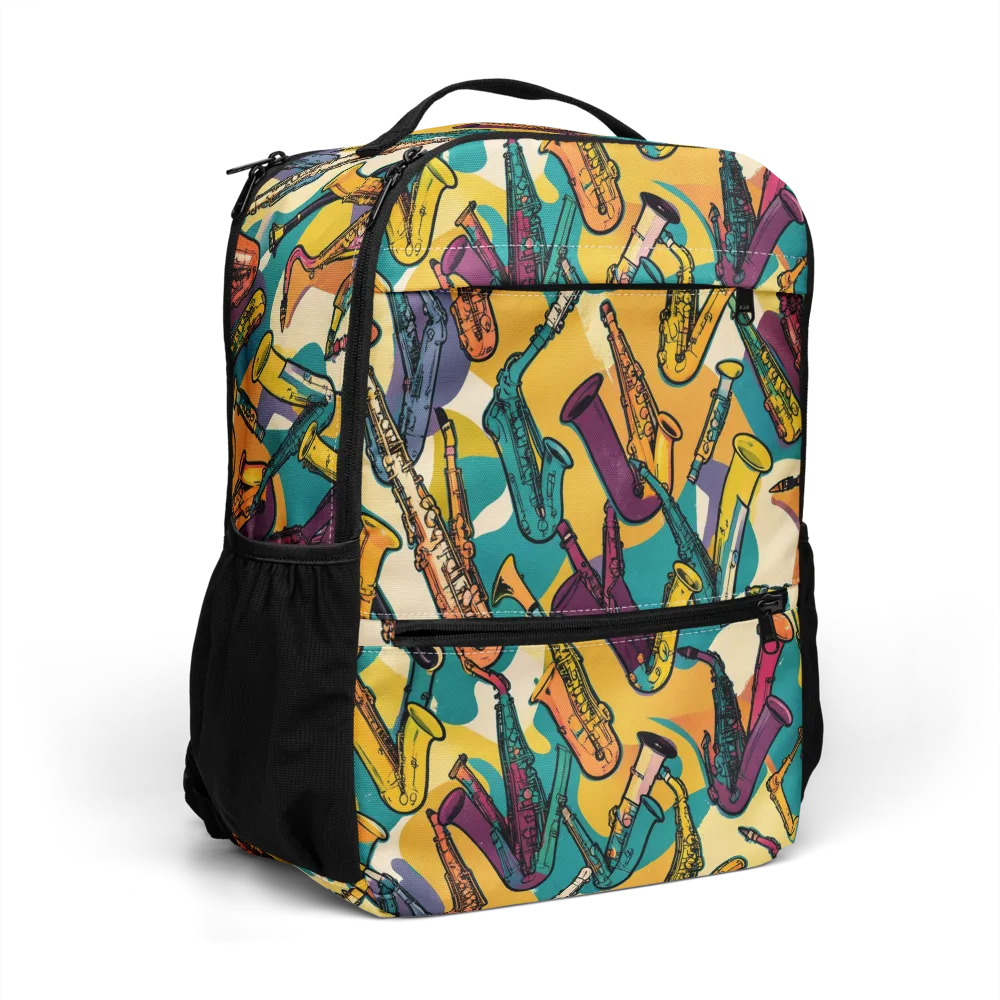 Saxophone Parade on Utility Backpack — Right Front