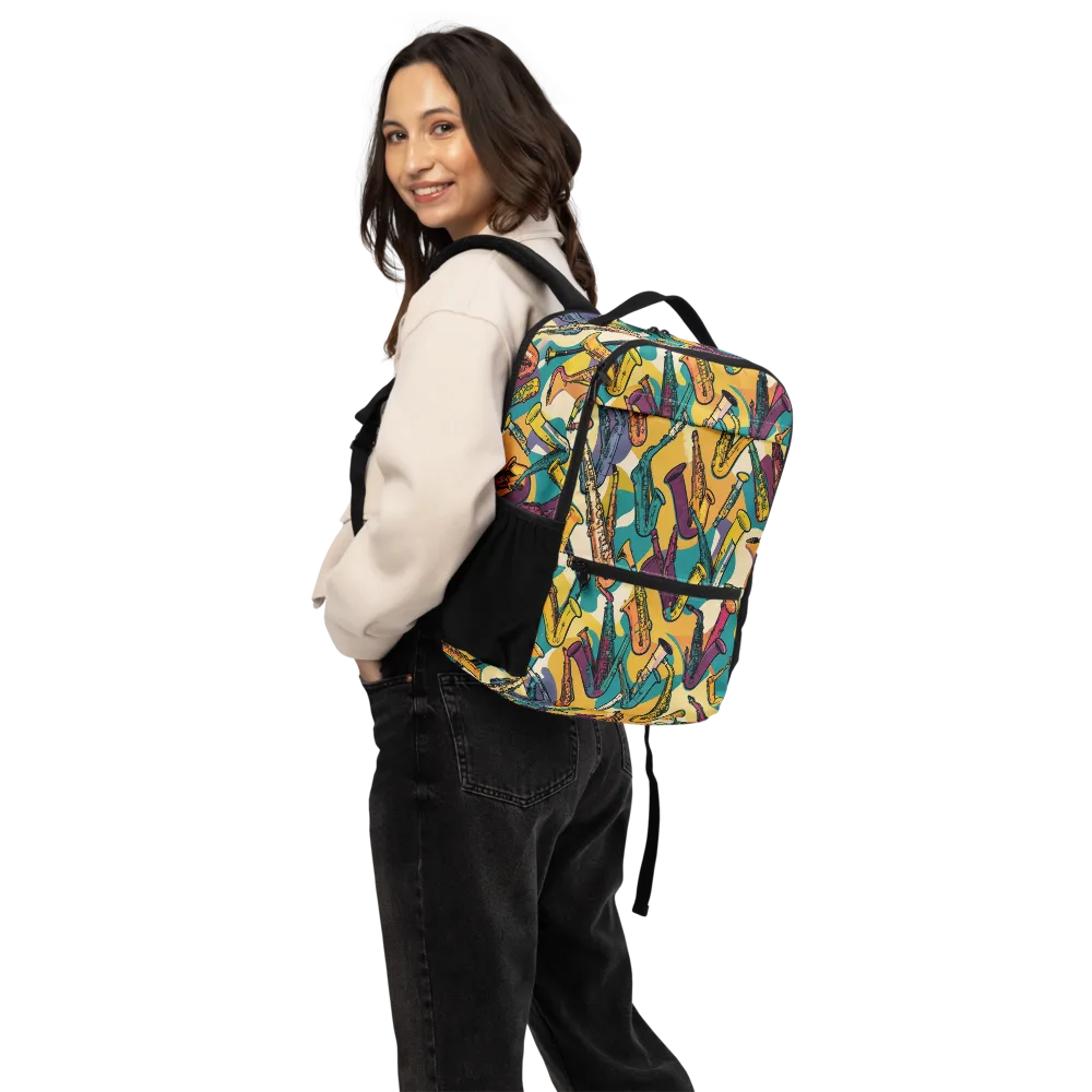 Saxophone Parade on Utility Backpack — Back