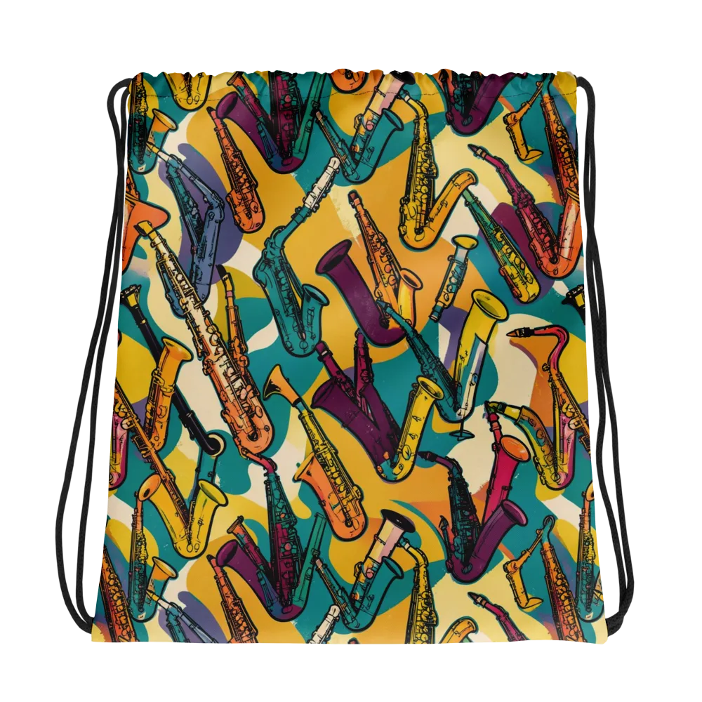 Saxophone Parade on Drawstring Bag — Photo