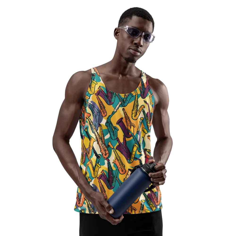 Saxophone Parade on Men's Tank Top — Front