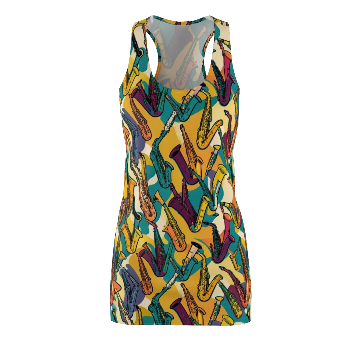 Saxophone Parade on Racerback Dress — Front