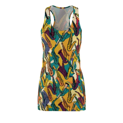Saxophone Parade on a Racerback Dress