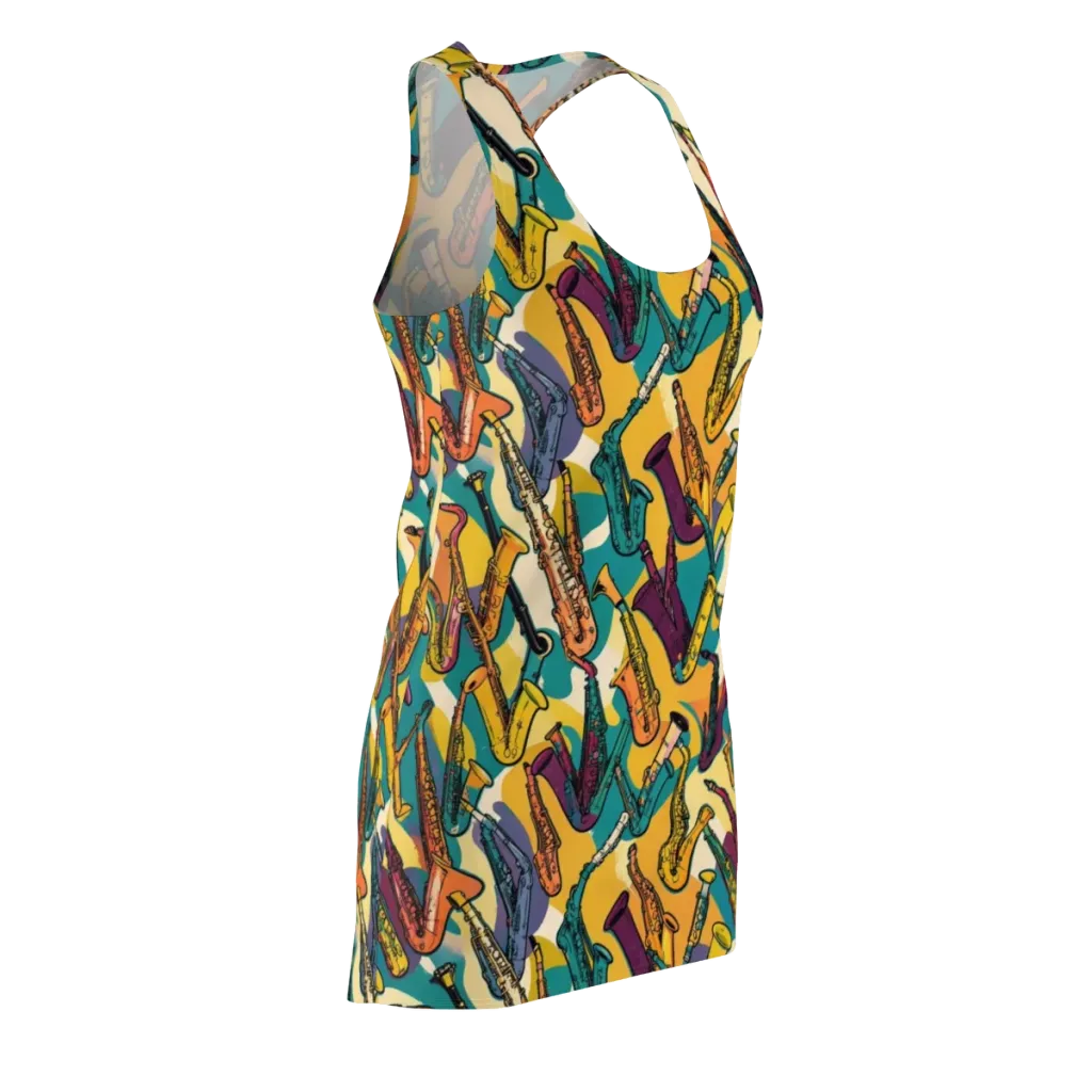 Saxophone Parade on Racerback Dress — Front Side