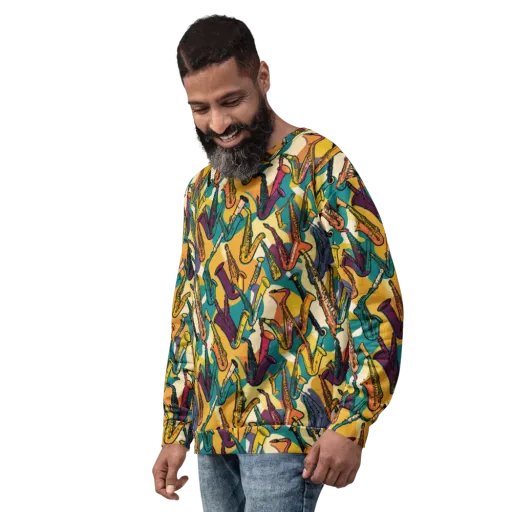 Saxophone Parade on a Sweatshirt